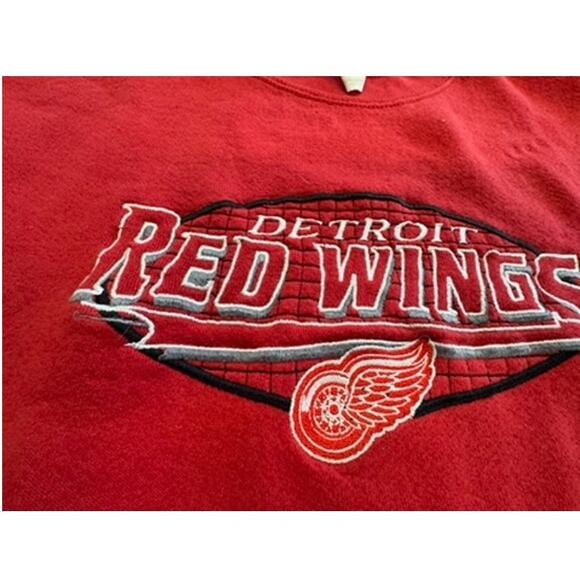 "LOGO ATHLETIC" VTG Detroit Red Wings Sweatshirt  SZ XL 90's Y2K Hockey NHL - Picture 2 of 10